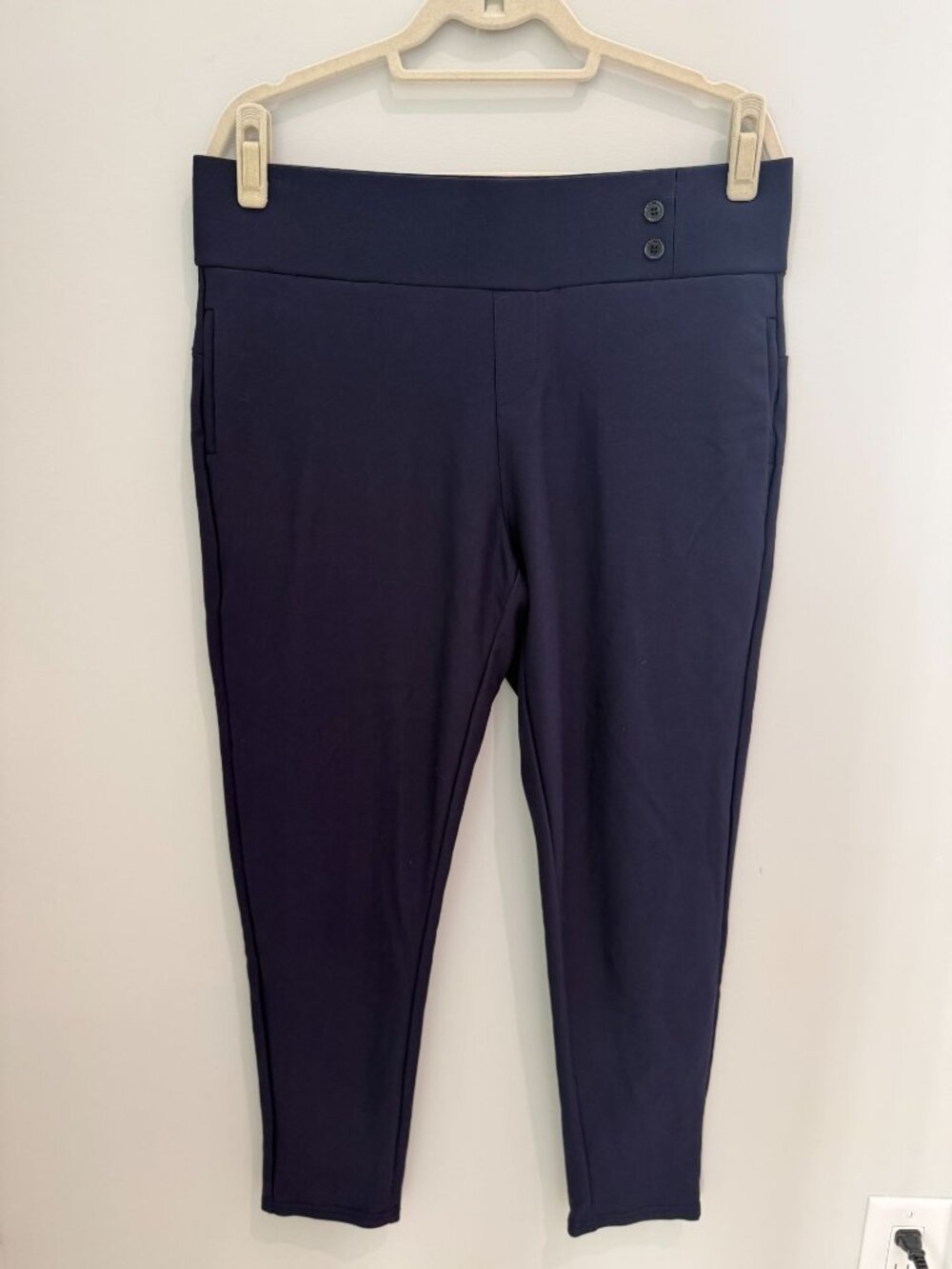 Conceited Women's Plus 2X Navy Blue High Waist Ponte Dress Pants, 2X